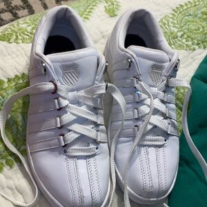 K-SWISS white leather sneakers